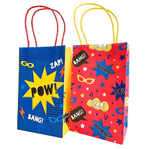 amscan 9909091 – Superhelden-Geschenktüten – 8 Stück, Multi, Einheitsgröße von amscan