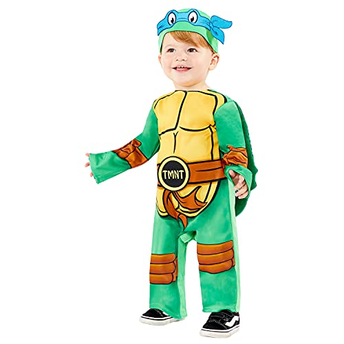 Amscan - Baby-Kostüm Teenage Mutant Ninja Turtles, Overall, gepolsterter Panzer, Mütze, 4 Augenmasken, Superhelden, TMNT, Schildkröte, Motto-Party, Karneval von amscan