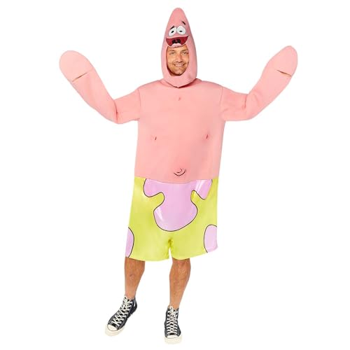 Amscan - Erwachsenenkostüm Patrick, Overall mit bedruckten Shorts, Mütze, Spongebob, Seestern, Karneval, Motto-Party Amscan - Erwachsenenkostüm Patrick, Overall mit bedruckten Shorts, Mütze, Spongebob, Seestern, Karneval, Motto-Party von amscan
