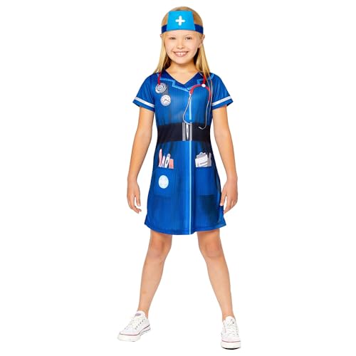 amscan 9910161 Krankenschwester Dress Up, Mädchen, Blau, 4-6 Years von amscan