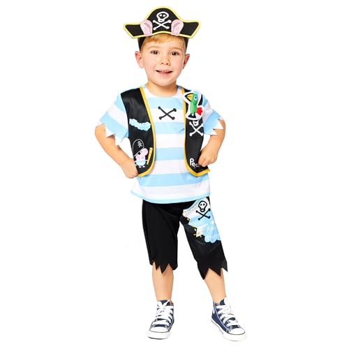 (PKT) (9910166) Child Boys George Pig Pirate Costume (3-4yr) - Peppa Pig von amscan