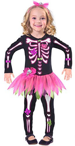 amscan 9911832 Kinder Knochen Halloween Skelett Kostüm 6-8 Jahre Unisex Kinder Mehrfarbig von amscan