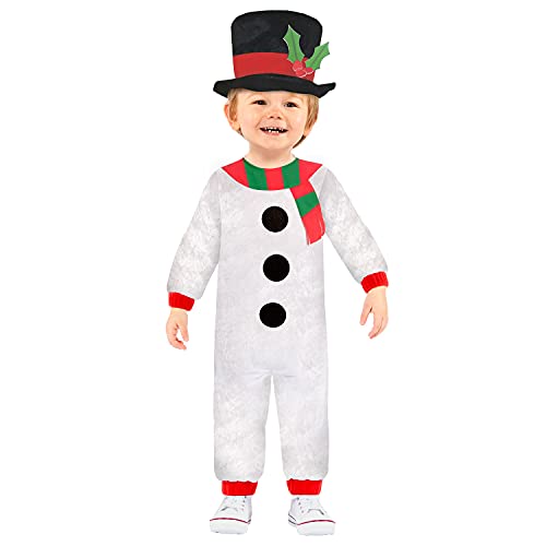 amscan 9912296 - Weihnachten Schneemann Overall & Zylinder Kostüm - 18-24 Monate von amscan