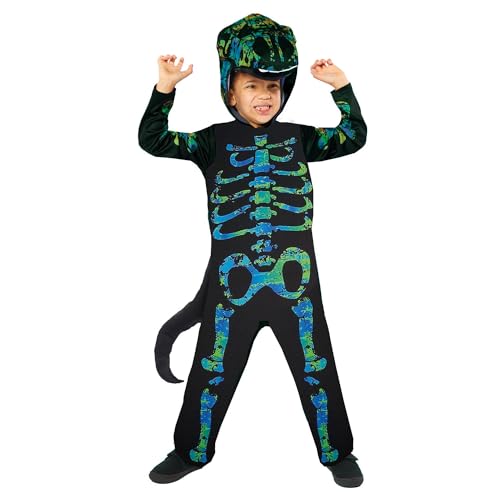amscan 9914837 Kinder Dino Skelett Kostüm Halloween Kostüm Jungen Mädchen Kinder Dinosaurier (10-12 Jahre) von amscan