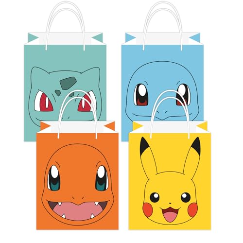 amscan 9917109 Offiziell lizenzierte Pokémon-Kindergeburtstagsparty-Geschenktüten aus Papier, 8 Stück, Mehrfarbig von amscan