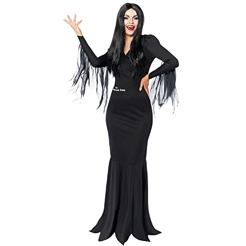 amscan 9917643 Damen offiziell lizenziertes Morticia Addams Halloween-Kostüm, mehrfarbig, Größe: 36-38 von amscan