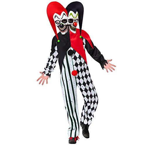 amscan 9917862 Herren-Clown-Kostüm, zweiseitig, mehrfarbig, Größe M von amscan