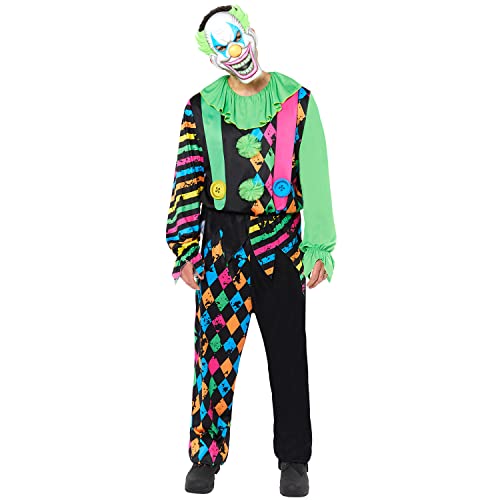 amscan 9917866 Herren-Kostüm, Halloween-Spaßhaus, Horror-Clown, mehrfarbig, groß von amscan