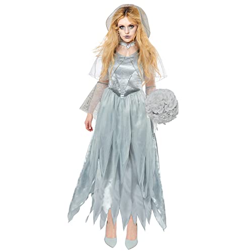 amscan 9917924 Damen Halloween Zombie Geist Braut Verkleidung Kostüm Multi, Size: 10-12 von amscan
