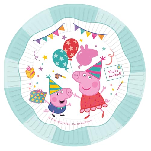 amscan 9918338-66 Peppa Pig Pappteller für Geburtstagspartys, 8 Stück, 23 cm amscan 9918338-66 Peppa Pig Pappteller für Geburtstagspartys, 8 Stück, 23 cm von amscan