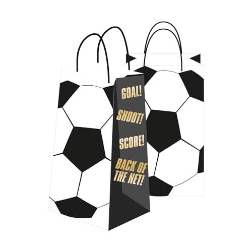 amscan 9919432 Ziel Geschenktüten aus Kraftpapier mit Fußball-Motiv, 8 Stück von amscan