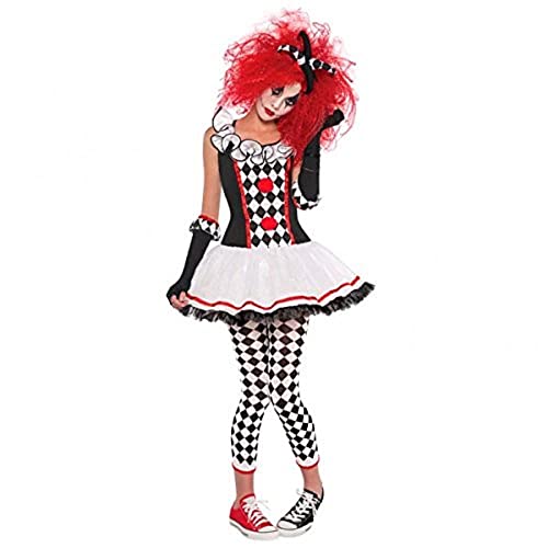 amscan 999855 Damen Halloween Harlekin Honig-Clown-Kostüm, Unisex-Kinder, Mehrfarbig, 12-14 Jahre von amscan