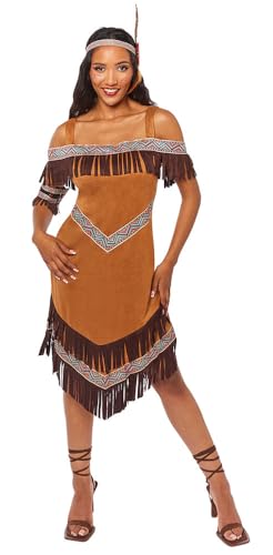 amscan Damen Indianerprinzessin Größe 40-42 Kostüm Set, Hellbraun, 3 Stück amscan Damen Indianerprinzessin Größe 40-42 Kostüm Set, Hellbraun, 3 Stück von amscan