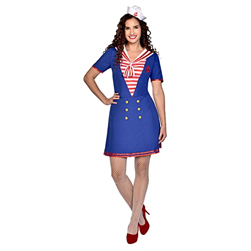 amscan Damen-Kostüm-Set, Matrosenlady, Größe 44-46, Marineblau, Rot und Weiß amscan Damen-Kostüm-Set, Matrosenlady, Größe 44-46, Marineblau, Rot und Weiß von amscan