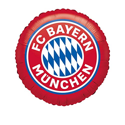 Amscan 4133501 - FC Bayern München Folienballon, mit Helium befüllbar, Partydeko für die Feier beim Fanclub oder die Fußballparty, Geschenk für Bayernfan, runder Luftballon von amscan