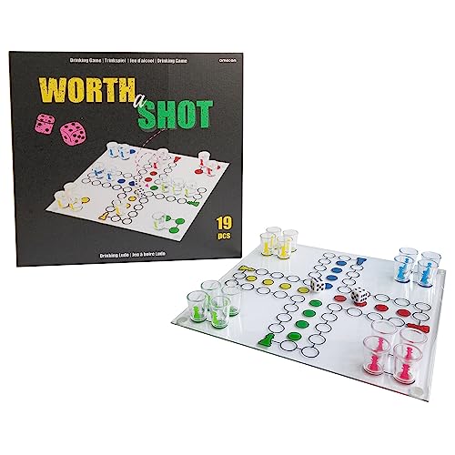 Amscan - Trinkspiel Drinking Ludo, 1 Spielbrett, 16 Gläser, 2 Würfel, Saufspiele, Partyspiel von amscan