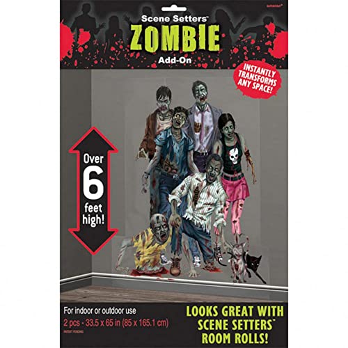 Amscan 673128 - Wanddekoration Zombie, Größe 165 x 85 cm, Plastik, Wanddekoration, Wandtattoo, Mottoparty, Halloween von amscan