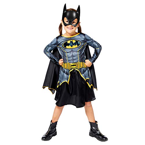 Amscan - Kinderkostüm Batgirl, Kleid mit Umhang, 3D Maske, 100 % recycelte Materialien, Super Heroes, Motto-Party, Karneval von amscan
