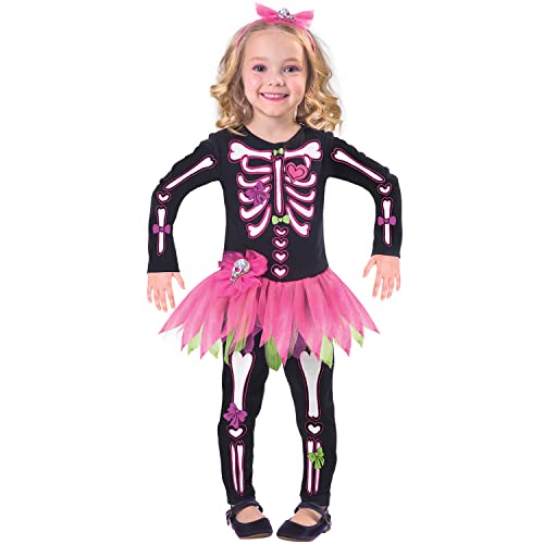 amscan Knochenrasselndes Skelett - Halloween Skelett Kostüm Kinder Mädchen 9903398 2-3 Jahre von amscan