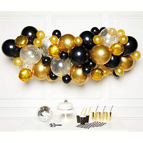 (PKT) (9907430) Black & Gold Balloon Garland von amscan