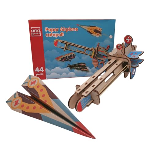 Papierflieger-Katapult, Bausatz aus Holz, Papierflieger Lernspielzeug, Holzpuzzle, für Kinder ab 6 Jahre Papierflieger-Katapult, Bausatz aus Holz, Papierflieger Lernspielzeug, Holzpuzzle, für Kinder ab 6 Jahre von amzglobal