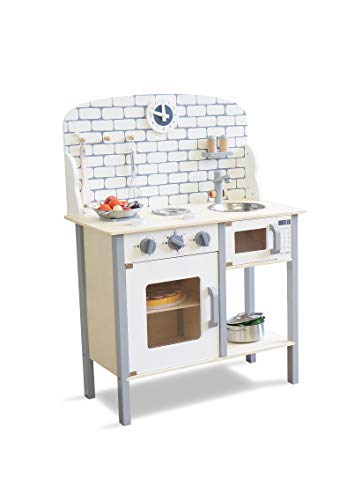 Holz Kinderküche Spielküche grau FSC Holz/Backofen Herd Mikrowelle Spüle Wasserhahn Wanduhr Salz- und Pfefferstreuer Pfannenwender Kochlöffel Drehknopf Küchenhelfer Rollenspiel Holz Kinderküche Spielküche grau FSC Holz/Backofen Herd Mikrowelle Spüle Wasserhahn Wanduhr Salz- und Pfefferstreuer Pfannenwender Kochlöffel Drehknopf Küchenhelfer Rollenspiel von anTes interieur