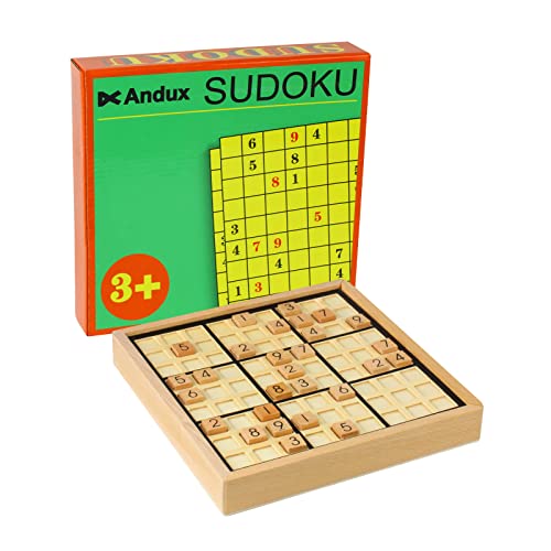 Andux Holz Sudoku Brett Spiele Mit Schublade SD-02 (Schwarz) von Andux