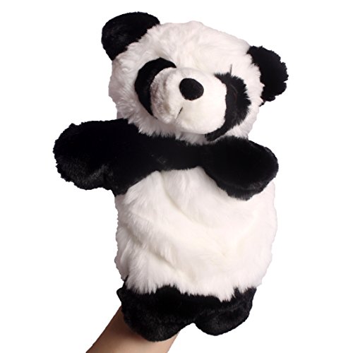 andux Zone Tierhandpuppen aus Plüsch，Handpuppe Handspielpuppe Plüsch Puppe Mini Tier Cartoon Tiermotive Panda (SO-02) von Andux