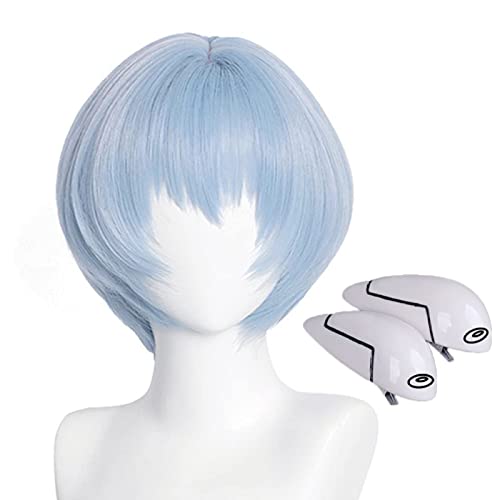 Rei Ayanami Asuka Cosplay-Perücke mit Haarspangen, Eva-Kostüm-Perücke, Genesis Evangelion, Anime-Perücke, hitzebeständig, Kunsthaarperücke für Cosplay, Kostüm, Anime, Halloween Rei Ayanami Asuka Cosplay-Perücke mit Haarspangen, Eva-Kostüm-Perücke, Genesis Evangelion, Anime-Perücke, hitzebeständig, Kunsthaarperücke für Cosplay, Kostüm, Anime, Halloween von animacoser