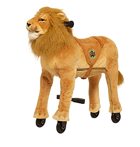 Animal Riding Reittier Löwe „Shimba“ Small (für Kinder 3-5 Jahren, Farbe braun, Sattelhöhe 56 cm, mit Rollen) ARL006S von animal riding