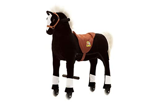 animal riding ZRP001M Reitpferd Maharadscha (für Kinder ab 5 Jahren, Sattelhöhe 69 cm, mit Rollen) ARP001M, Schwarz, M/L von animal riding