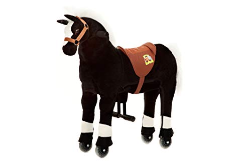 animal riding ZRP001S Reitpferd Maharadscha (für Kinder ab 3 Jahren, Sattelhöhe 56 cm, mit Rollen) ARP001S, Schwarz, S von animal riding