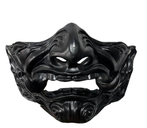 Japanische Hannya-Punk-Maske, Dämon, Oni, Prajna, Teufel, Halbgesichtsmaske, Party-Requisite, Spielzeug (Mund offen) von anso