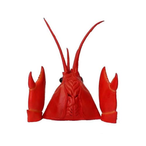 ansu Halloween-Maske, rote Latexmaske, Hummer, Kopfbedeckung, Maskerade, Kostüm, Party, Cosplay, Requisiten von ansu