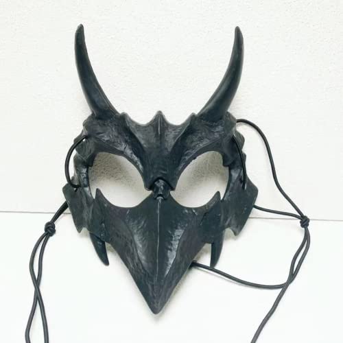ansu Japanische Maske, Halloween, hohl, halbe Gesicht, Maskerade, Cosplay, Party, Kunststoff-Requisiten (F) von ansu