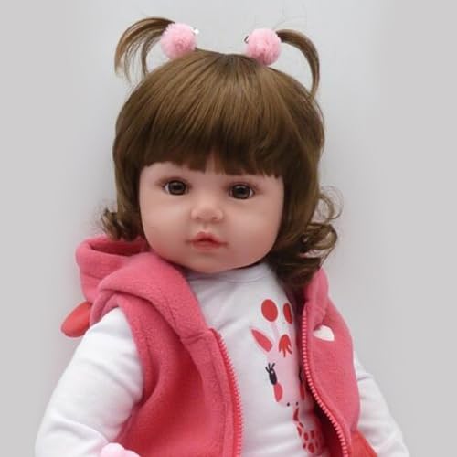 antboat 24 Zoll (60 cm) Reborn Puppe Mädchen - Handgefertigte lebensechte Babypuppe aus weichem Vinyl mit Zubehör - Neugeborenen-Simulator Spielzeug von antboat