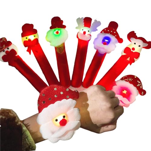 antianzhizhuang Weihnachts-LED-Armbänder für Kinder, perfekt für Feiertage, unverzichtbares Zubehör, tragbar, beleuchtete Slap-Ringe von antianzhizhuang