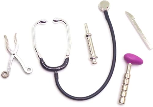 5 Stück Puppenhaus Mini-Stethoskop Pflegewerkzeuge Puppenhaus Puppen Miniaturgarten Kit Krankenhaus Zubehör Set für Hausdekoration Puppe Miniatur Puppenhaus Zubehör Dekorationen von aoukoslt