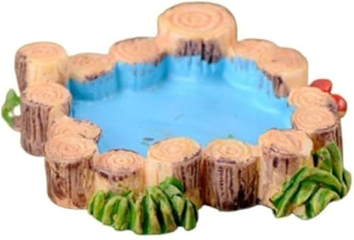 Blauer Miniatur-Mini-Wasserpool aus Kunstharz, DIY-Miniatur-Mini-Wasserpool, Feengarten, Rasen-Ornament für Bergpuppenhaus, Dekoration, Handwerk, Gartenskulpturen und Statuen, Dekorationen von aoukoslt