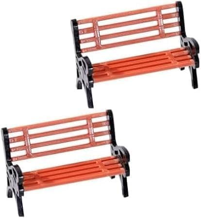 Mini-Parkbank-Set, Mini-Park, Straßensitze, Bank, Stühle, Puppenhaus-Möbel, DIY-Zubehör für Feengarten, Dekoration, 2 Stück von aoukoslt