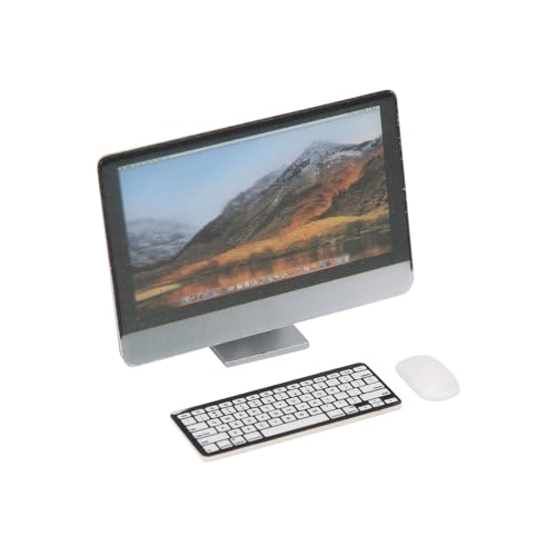 112 Skala Miniaturcomputer für Dollhouse -Zubehör mit Bildschirmtastaturmaus Eingestellt (DREI-teiliger Computerset) von aqxreight