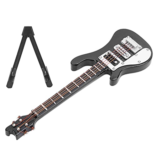 Miniatur-Holzsimulation, E-Gitarre, Modell, Sammlerstücke, Musikinstrument, Ornamente, Geschenke, Schwarz (Black) von aqxreight