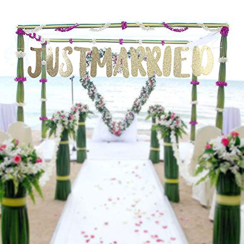 Nur Verheiratete Bunting Letter Streamer Brautdusche Hochzeitsdekoration Gold (Ich habe gerade verheiratet #01) von aqxreight