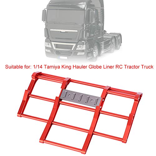 aqxreight 1/14 RC -Auto -LKW Metall Metall Stoßfänger Modellzubehör für King Transporter Black (N10210r rot) von aqxreight