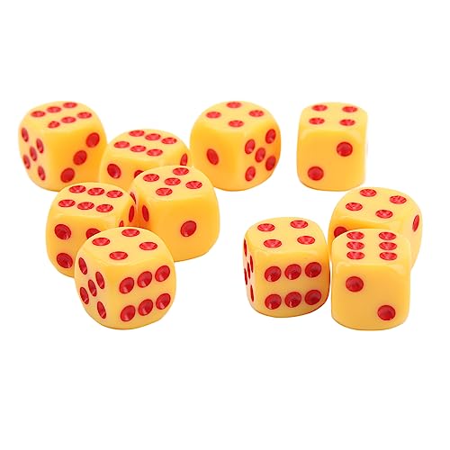 aqxreight 20pcs 16mm Abgerundete Eckwürfäle 6 -seitig -Spiel Würfel für Table Brettspiele Math Games Yellow Red Dots (Gelbe rote Punkte) von aqxreight