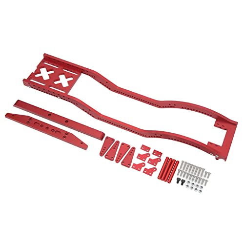 aqxreight Aluminiumlegierung RC -Auto -Chassis Rahmen mit Vorderer und Hinterer Stoßstange für SCX10 D90 1/10 RC Crawler Black (Rot) von aqxreight