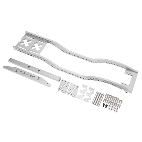 aqxreight Aluminiumlegierung RC -Auto -Chassis Rahmen mit Vorderer und Hinterer Stoßstange für SCX10 D90 1/10 RC Crawler Black (Silver) von aqxreight