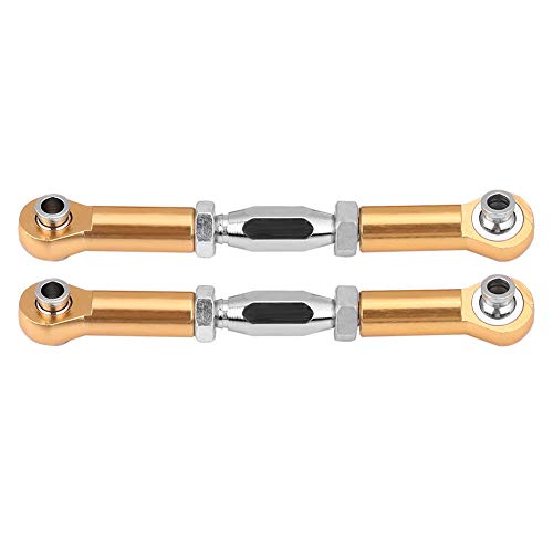 aqxreight CNC Bearbeitete Aluminiumlegierung Lenkung Bindungsstange RC -Auto -Upgrade Accessoire Teile RC Lenkstange RC Autolenker Lenkungsstange RC Lenkungsbindung Servo -Rod RC Servo RC RC (Gold) von aqxreight