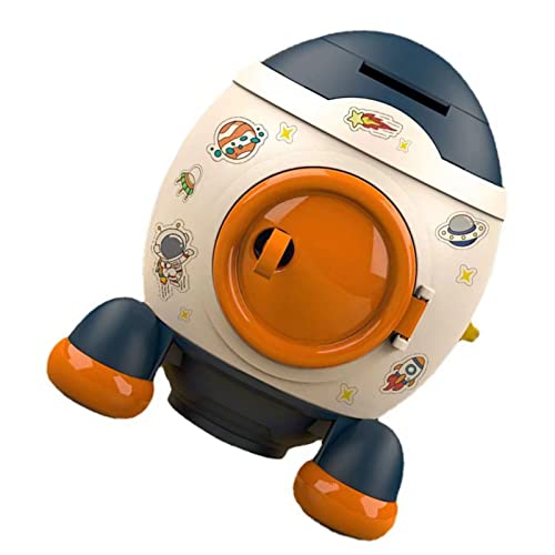 aqxreight Cartoon Space Bank Bank Sparen Jar Boys Mädchen Luxuriöses Graues Gold A is für und Desi Space Bankrocket Bankcartoon Bankcartoon Bankkids Bankpiggy (Morandiblau) von aqxreight