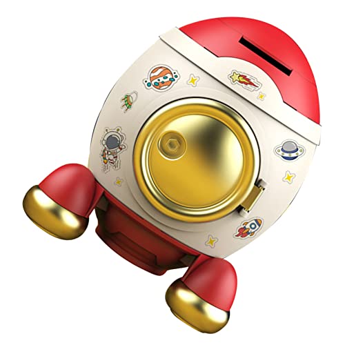 aqxreight Cartoon Space Bank Bank Sparen Jar Boys Mädchen Luxuriöses Graues Gold A is für und Desi Space Bankrocket Bankcartoon Bankcartoon Bankkids Bankpiggy (Romantisches Roségold) von aqxreight